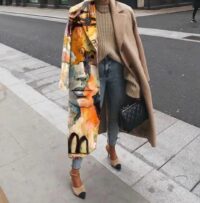 Women's Long Sleeve Turn-down Collar Coat Coat - Image 7