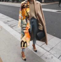 Women's Long Sleeve Turn-down Collar Coat Coat - Image 7
