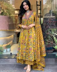 Bloom in Style: Yellow Floral DelightName: Bloom in Style: Yellow Floral DelightKurta Fabric: Viscose Rayon - Image 2