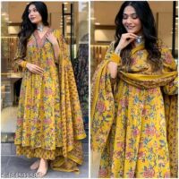 Bloom in Style: Yellow Floral DelightName: Bloom in Style: Yellow Floral DelightKurta Fabric: Viscose Rayon