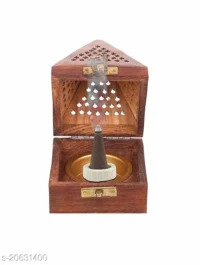  Handmade Wooden Incense Sticks Pyramid Box Fragrance Stand Holder (3 Inch)  Material : Wooden - Image 2