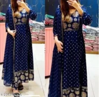  Anarkali Dupatta Set" Women's Printed "Anarkali Kurti" & Pant Dupatta Set  Fabric : Rayon  Sleeve Length : Long Sleeves  Pattern : Printed  Combo of : Single - Image 3