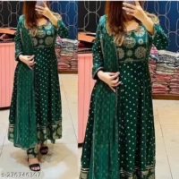  Anarkali Dupatta Set" Women's Printed "Anarkali Kurti" & Pant Dupatta Set  Fabric : Rayon  Sleeve Length : Long Sleeves  Pattern : Printed  Combo of : Single - Image 2