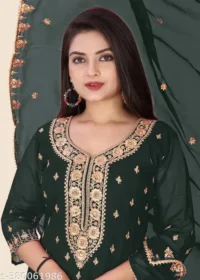 ZariEmbroidery)} Purple Kurta Set For Women and Girls  Kurta Fabric : Georgette - Image 5