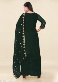ZariEmbroidery)} Purple Kurta Set For Women and Girls  Kurta Fabric : Georgette - Image 6