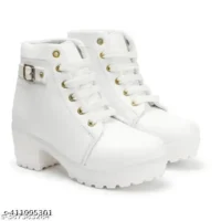  Attractive,Comfortable & Stylish Casual High Block Heel Boot For Women Ankle Length Design  Material : Synthetic  Sole Material : PVC  Pattern : Striped - Image 2