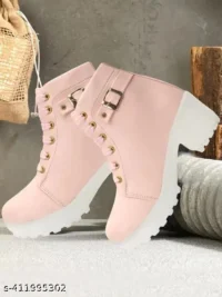  Attractive,Comfortable & Stylish Casual High Block Heel Boot For Women Ankle Length Design  Material : Synthetic  Sole Material : PVC  Pattern : Striped - Image 7