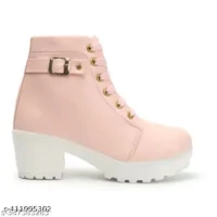  Attractive,Comfortable & Stylish Casual High Block Heel Boot For Women Ankle Length Design  Material : Synthetic  Sole Material : PVC  Pattern : Striped - Image 8