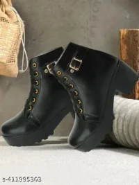  Attractive,Comfortable & Stylish Casual High Block Heel Boot For Women Ankle Length Design  Material : Synthetic  Sole Material : PVC  Pattern : Striped - Image 10