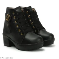  Attractive,Comfortable & Stylish Casual High Block Heel Boot For Women Ankle Length Design  Material : Synthetic  Sole Material : PVC  Pattern : Striped - Image 11