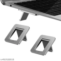 LKMO (New H1 2pcs Portable Invisible Laptop Stand,Mini Aluminum Laptop Feet Lifter,Self Adhesive Foldable Laptop Cooling Riser,Computer Keyboard Mount Kickstand, Suitable for 12-17 Inches Laptop - Image 2