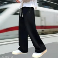  Men’s Loose Fit Track Pants | Wide-Leg Oversized Joggers | Plus-Size Trousers with Stitched Panel Side Seams  Fabric : Polyester  Pattern : Self-Design - Image 5