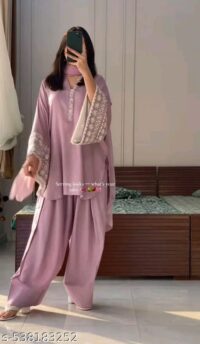 Aagam Fabulous Women Dupatta Sets Kurta Fabric: Satin