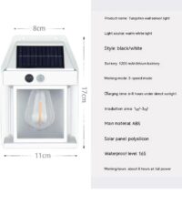 Outdoor Solar  Waterproof Tungsten Induction Garden Wall Lamp - Image 7