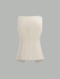 Women's Casual Minimalist Single-Breasted Cinched Waist Camisole, Summer - Image 6