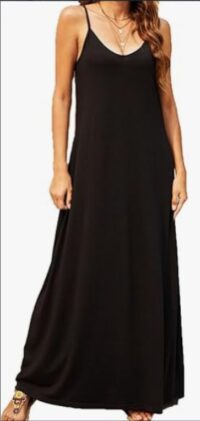 Supnier Women's Summer Maxi Dress Casual V-Neck Sleeveless Bohemian Spaghetti Strap Floral Long Maxi Dress - Image 3