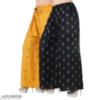 Product Details  Name : Stylish Fashionista Women Palazzos  Fabric : Rayon  Pattern : Printed  Net Quantity (N) : 2 - Image 2