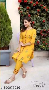 New Trendy Kurta Sets Fabric: Cotton Sleeve Length: Three-Quarter Sleeves Pattern: Printed,Embroidered - Image 8