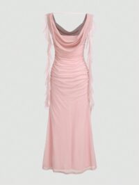 Elegant Solid-Colored Ribbon Wedding & Party Dress - Image 3