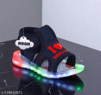  Skin Friendly Sweat Free Kids Boys and Girls Led Light Sandal (Bacho ke Light wale Sandal/Sandle/Sandel) Dark Blue  Material : Canvas  Sole Material : Rubber  Character : Not Applicable - Image 3