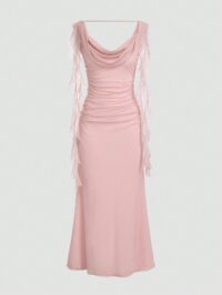 Elegant Solid-Colored Ribbon Wedding & Party Dress