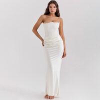 Slim Tube Top Long Dress Sexy Fashion Bandeau Backless Party Evening Dresses For Women Clothing - Image 6