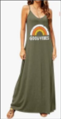 Supnier Women's Summer Maxi Dress Casual V-Neck Sleeveless Bohemian Spaghetti Strap Floral Long Maxi Dress - Image 2
