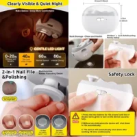 Nail Clipper Electric ,Automatic Nail Trimmer,Nail File with Light & 2 Speeds,Fingernail Cutter and Manicure 2 in 1 Design.Rechargeable Safety... - Image 2