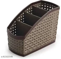 Plastic 4 Section Multi-Purpose Storage Box Organizer for Desk Home Table Accessories Stand (Multicolor) - Image 3