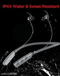 Name : Neckband True Wireless Bluetooth Earphones with 8 Hours Playtime & Compatible for all Smartphones (Black)