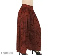 Palazzo  Fabric : Lycra  Pattern : Printed  Net Quantity (N) : 2  PALAZZOS OF COLOR MAROON AND MEHDIGREEN - Image 4