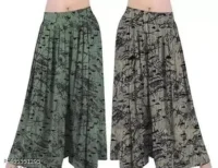 Palazzo  Fabric : Lycra  Pattern : Printed  Net Quantity (N) : 2  PALAZZOS OF COLOR MAROON AND MEHDIGREEN - Image 5