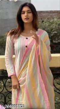 Ethnic Kurti Set  Kurta Fabric : Khadi Cotton  Bottomwear Fabric : Khadi Cotton