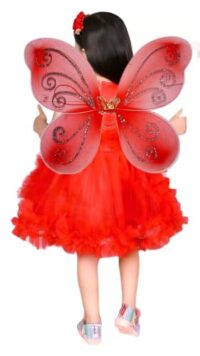 Buy Princess Trendy Girls Angel Frocks Dresses for Birthday (4-5 Years) Red at Amazon.in - Image 2