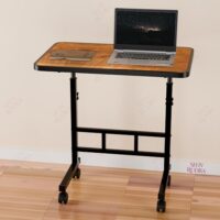 OPTIFINE Wooden Multipurpose Adjustable Height Table with Wheels for Work from Home, Study, Office and Bedroom (Wood Adjustable)  Amazon.in: Computers & Accessories - Image 4
