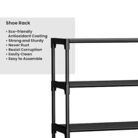 YouCopia Collapsible Wardrobe 4 Shelves Storage Clothes Storage Rack Quick/Cabinet/Multipurpose Storage Rack, Foldable, Large Capacity Organizer Black  Amazon.in: Home & Kitchen - Image 3