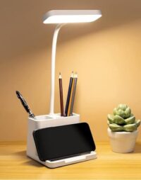 Buy SaleOn Rechargeable Stable Desk Lamp with USB Type C Cable | 3 Color Modes | 6 Month Warranty | Mobile Holder | Eye Protection | Touch Control | Non-Flickering-LED,Plastic Online at Low Prices in India - Amazon.in