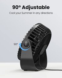 Gaiatop USB Desk Fan, 3 Speeds Portable Small Fan with Strong Airflow, 5.5 Inch Quiet Table Fan, 90° Rotate Personal Cooling Fan For Bedroom Home Office Desktop Travel (Black)  Amazon.in: Computers & Accessories - Image 5