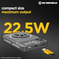 Nu Republic Magsafe Cybotron Spin 10,000 mAh Wireless Powerbank with 22.5W Dual Input Lightning & Type-C, 15W Wireless Charging, Overcharge & Overheat Protection (Metallic Grey)  Amazon.in: Electronics - Image 4
