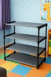 YouCopia Collapsible Wardrobe 4 Shelves Storage Clothes Storage Rack Quick/Cabinet/Multipurpose Storage Rack, Foldable, Large Capacity Organizer Black  Amazon.in: Home & Kitchen - Image 2