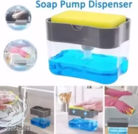 2 in 1 Press-Type Sink Dishwasher Liquid Soap Dispenser Pump with Sponge Holder Caddy for Home and Kitchen Accessories(Multicolour) - Image 4