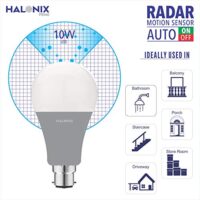 Halonix 10W Radar motion sensor Led Bulb, Auto on-Auto off, Pack of 1, White  Amazon.in - Image 6