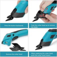 VENEKETY Electric Cloth Cutting Scissors - Cordless Fabric Cutter Machine for Craft and Tailoring, Kaichi Scissors for Leather, Rechargeable Battery Operated, Blue  Amazon.in: Office Products - Image 3