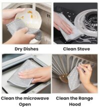 TEKCOOL (10 Pack Non-Scratch Dish Wash Cloth, Steel Wire Dish Cloth, Wire Dishwashing Rags Stainless Steel Scrubber Non-Scratch Wire Dishcloth for Washing Dishes Sinks Counters  Amazon.in: Home & Kitchen - Image 4
