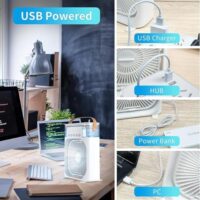 PoRtAbLe aIr cOnDiTiOnErS - SmAlL Ac qUiEt pErSoNaL AiR CoOlEr, UsB PoWeReD MiNi dEsKtOp cOoLiNg mIsTiNg fAn, 1 | 2 | 3 TiMeR 3 SmArT SpEeDs,360°aDjUsTmEnT OfFiCe, HoMe, RoOm, CaRvEd dEsIgN  Amazon.in: Home & Kitchen - Image 3