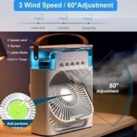 PoRtAbLe aIr cOnDiTiOnErS - SmAlL Ac qUiEt pErSoNaL AiR CoOlEr, UsB PoWeReD MiNi dEsKtOp cOoLiNg mIsTiNg fAn, 1 | 2 | 3 TiMeR 3 SmArT SpEeDs,360°aDjUsTmEnT OfFiCe, HoMe, RoOm, CaRvEd dEsIgN  Amazon.in: Home & Kitchen - Image 5
