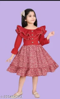KIDS DRESS FOR BABY GIRL BLUE - Image 6