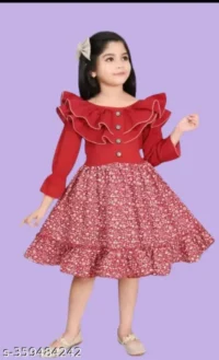 KIDS DRESS FOR BABY GIRL BLUE - Image 6
