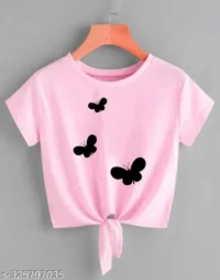 Latest combo of western top and skirt for Women | 3 Butterfly | Pink - Image 6