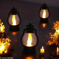 Extreme Karigari Decorative LED Lantern with Tealight | Hanging and Table Top | Best for Diwali, Festivals, Christmas, New Year and Home Decoration (Black, Set of 2) - Image 3